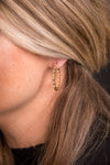 Gold Matte Scalloped Hoop Earring