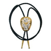 Western Express Long Horn on German Silver Bolo Tie - Broken horn