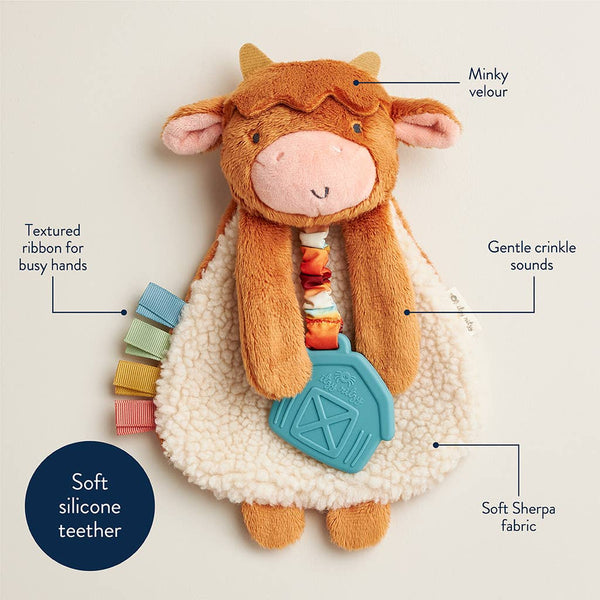 Itzy Ritzy Highland Cow Itzy Friends Lovey™ Plush - Broken horn