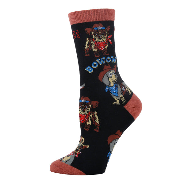 Yee Howl | Women's Western Crew Socks for Dog Lover