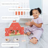 Wooden Barn Shape Sorter Toy, Farm Animals Montessori Play - Broken horn