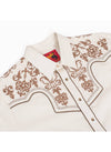 Rodeo Men's Western Cowboy Embroidery Shirt - Ivory - Broken horn