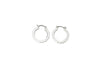 Silver Matte Scalloped Hoop Earring