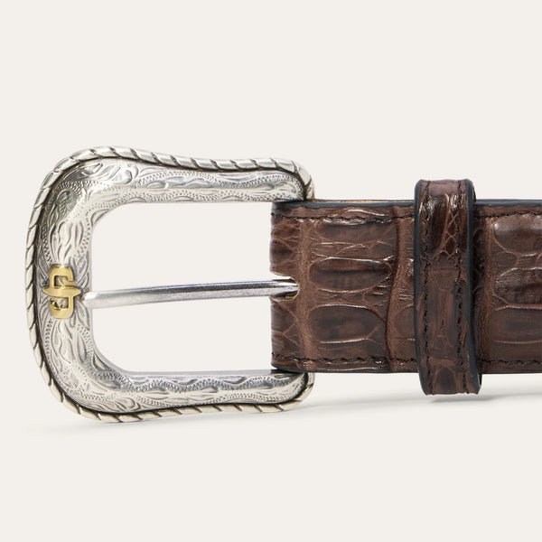 Stetson Caiman Western Tab Belt - Broken horn