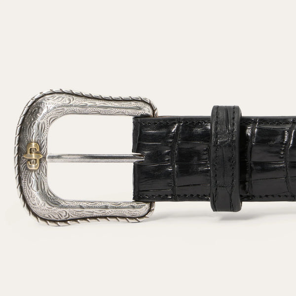 Stetson Caiman Western Tab Belt - Broken horn