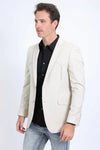 Platini Men's Double Button Western Beige Blazer - Broken horn