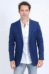 Platini Men's Double Button Western Blue Blazer - Broken horn