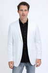 Platini Men's Double Button Western White Blazer - Broken horn