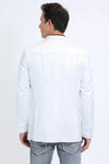 Platini Men's Double Button Western White Blazer - Broken horn