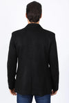 Platini Men's Solid Suede Blazer - Black - Broken horn