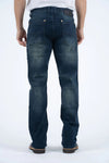 Holt Men's Mid Blue Boot Cut Jeans - Broken horn
