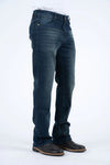 Holt Men's Mid Blue Boot Cut Jeans - Broken horn