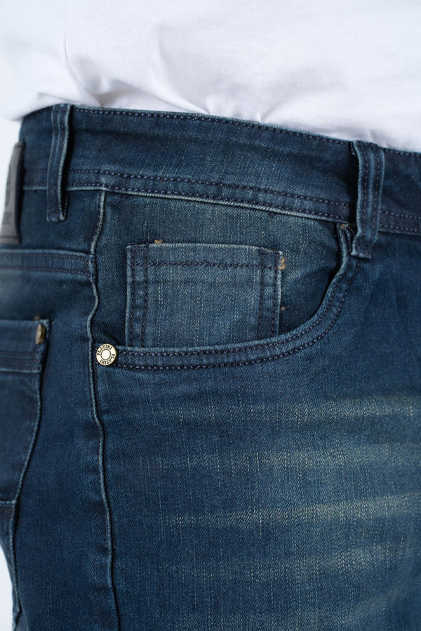 Holt Men's Mid Blue Boot Cut Jeans - Broken horn
