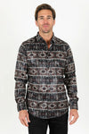 Platini Men Aztec Foiled Shirt - Broken horn