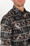 Platini Men Aztec Foiled Shirt - Broken horn
