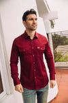 Platini Men Wine Dress Shirt - Broken horn