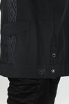 Men's Modern Guayabera Shirt - Black - Broken horn