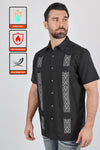 Men's Modern Guayabera Shirt - Charcoal - Broken horn