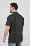 Men's Modern Guayabera Shirt - Charcoal - Broken horn