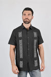 Men's Modern Guayabera Shirt - Charcoal - Broken horn