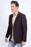 Platini Men's Double Button Western Burgundy Blazer - Broken horn