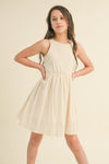 Tween Kids Girls Backless Fit and Flare Sundress - Broken horn