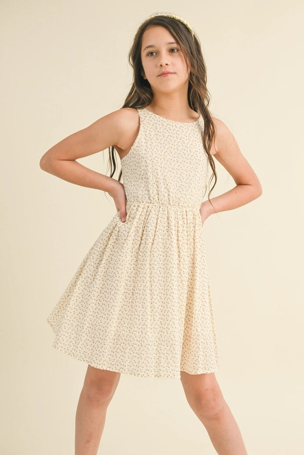 Tween Kids Girls Backless Fit and Flare Sundress - Broken horn