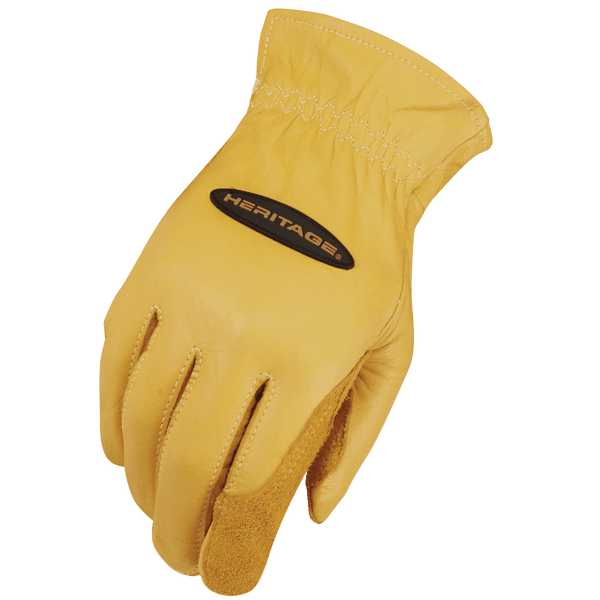 Heritage Ranch Work Glove - Tan - Broken horn