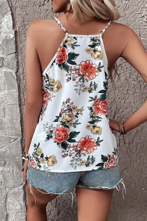 New Lace Patchwork Floral Sleeveless Top - Broken horn