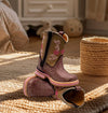Hooch Toddler Pink Tooled Print Boot - Broken horn