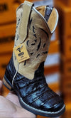 Hooch Kids Caiman Print Boots - Broken horn