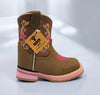 Hooch Baby Boot Flower Square Toe - Cafe - Broken horn