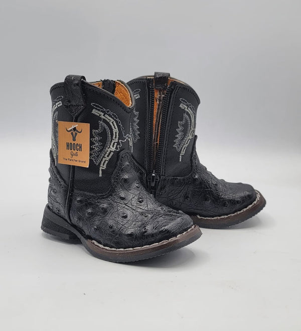 Hooch Baby Boot Ostrich Print - Broken horn