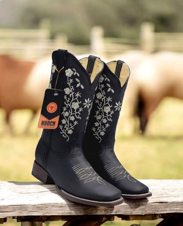 Hooch Women's Square Toe - Crazy Leather - Broken horn