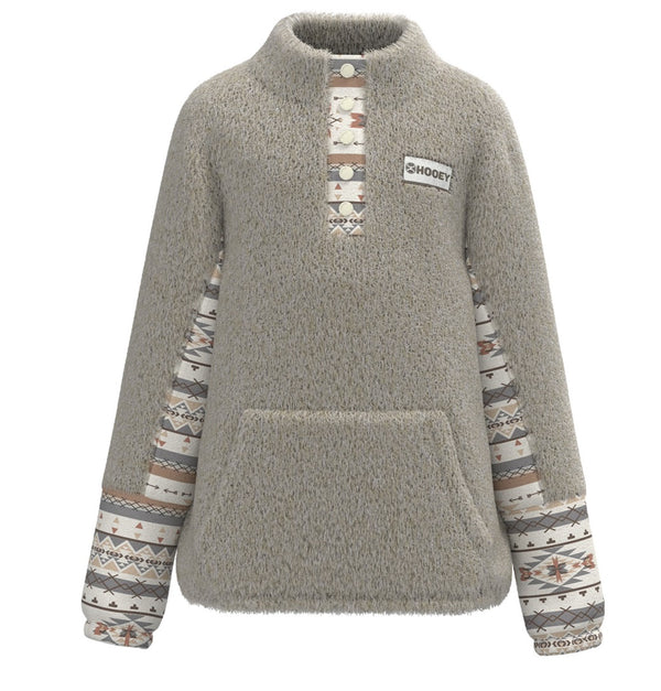Hooey Ladies Fleece Pullover - Broken horn