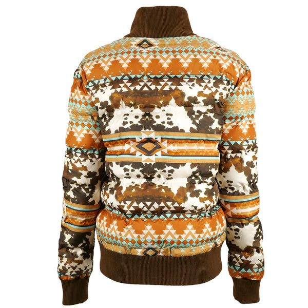 Hooey Quilted Track Jacket Tan/Brown - Broken horn