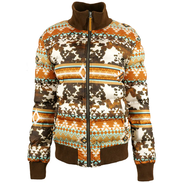 Hooey Quilted Track Jacket Tan/Brown - Broken horn