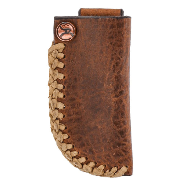 Hooey Canyon Brown Bison Leather Knife Sheath - Broken horn