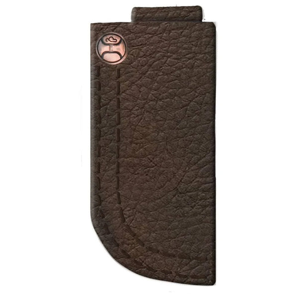 Hooey Grayson Brown Shrunken Grain Leather Knife Sheath - Broken horn