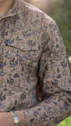 Hooey DOS SOL Pearl Snap Shirt Tan W/Pattern - Broken horn