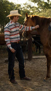 Hooey Sol Cream Serape Pattern Pearl Snap Shirt - Broken horn