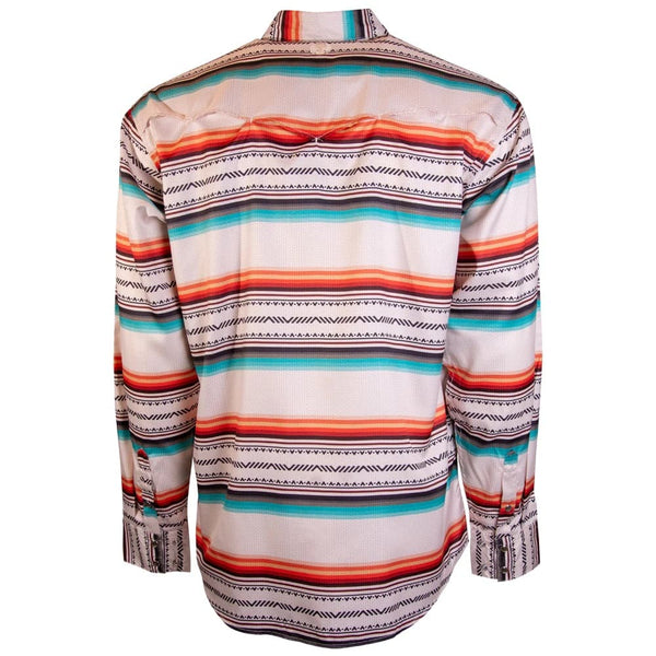 Hooey Sol Cream Serape Pattern Pearl Snap Shirt - Broken horn