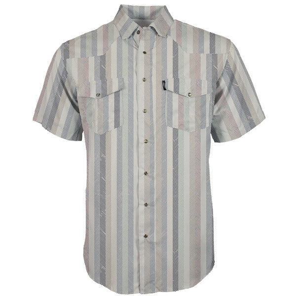 Hooey "Sol" Cream w/Baja Stripe Pattern Pearl Snap Shirt - Broken horn