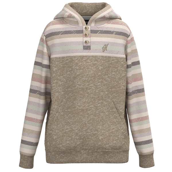 Hooey Youth Jimmy Tan W/ Multi Color Serape Hoody - Broken horn