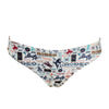 Hooey Logo Reversable Swimsuit Bottom -Brown/Cream Cow Print - Broken horn