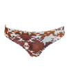Hooey Logo Reversable Swimsuit Bottom -Brown/Cream Cow Print - Broken horn