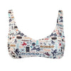 Hooey Logo Reversable Swimsuit Top -Brown/Cream Cow Print - Broken horn