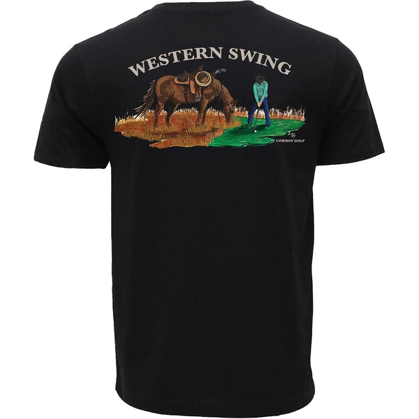 Hooey "Western Swing" Black Cowboy Golf T-shirt - Broken horn