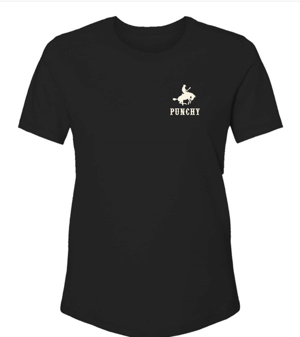 Hooey Ranchero Ladies Black Crew Neck - Broken horn