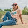 Hooey Varsity Peach Crew Neck - Broken horn